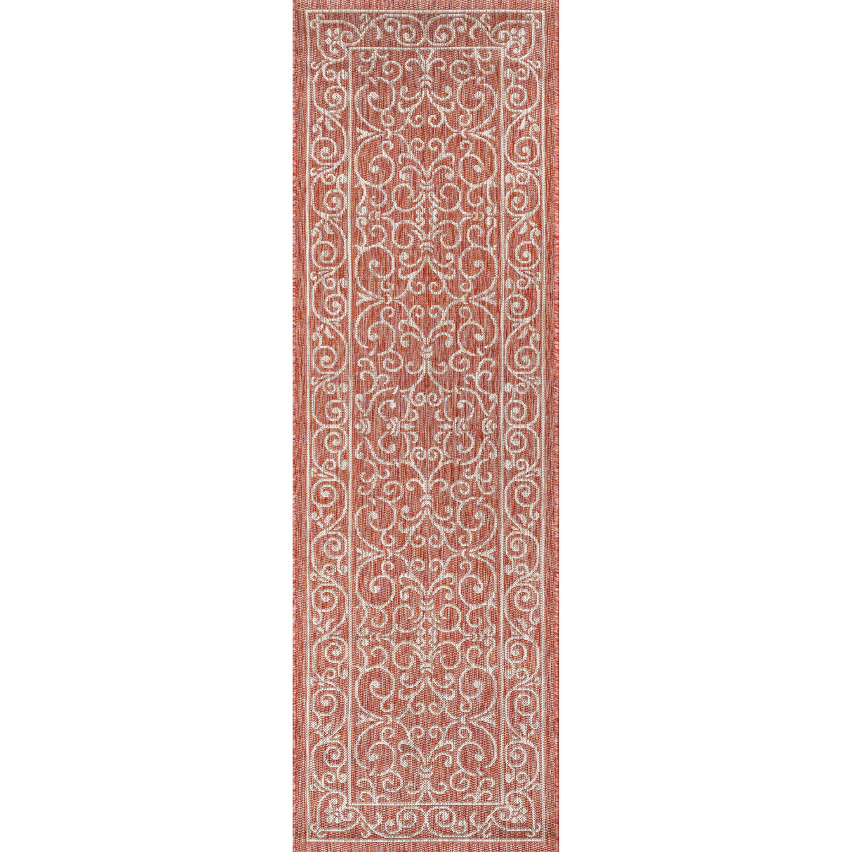 Charleston Vintage Filigree Textured Weav Indoor/Outdoor Runner Rug