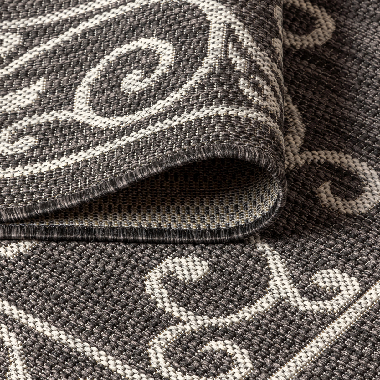 Charleston Vintage Filigree Textured Weav Indoor/Outdoor Runner Rug