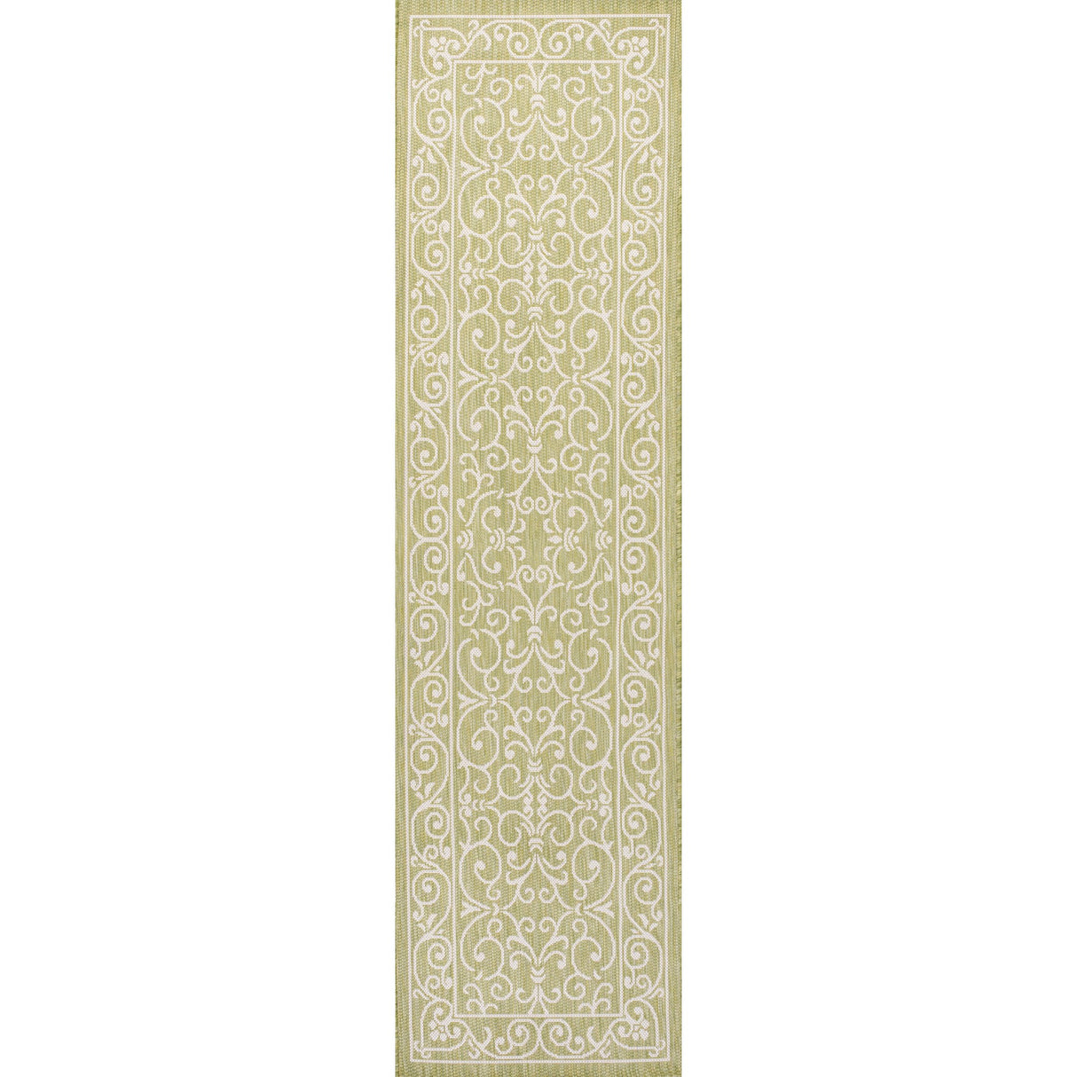 Charleston Vintage Filigree Textured Weav Indoor/Outdoor Runner Rug