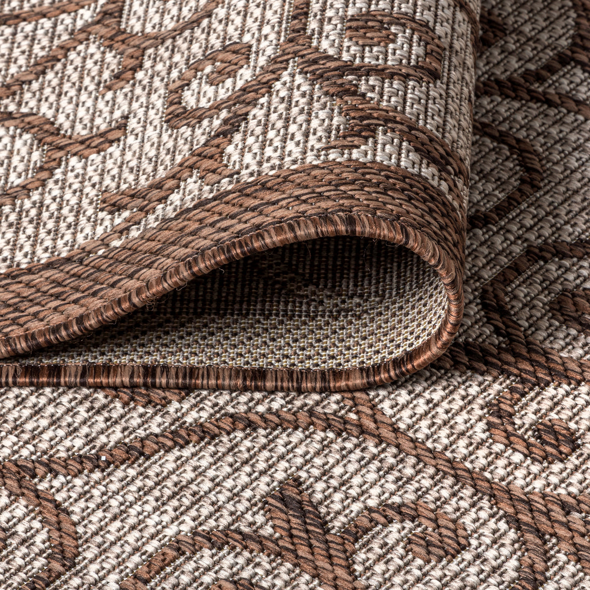 Madrid Vintage Filigree Textured Weave Indoor/Outdoor Square Area Rug