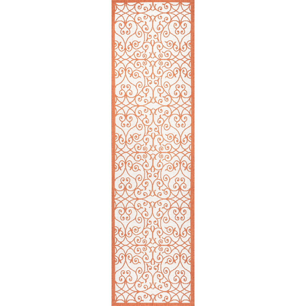 Madrid Vintage Filigree Textured Weave Indoor/Outdoor Runner Rug