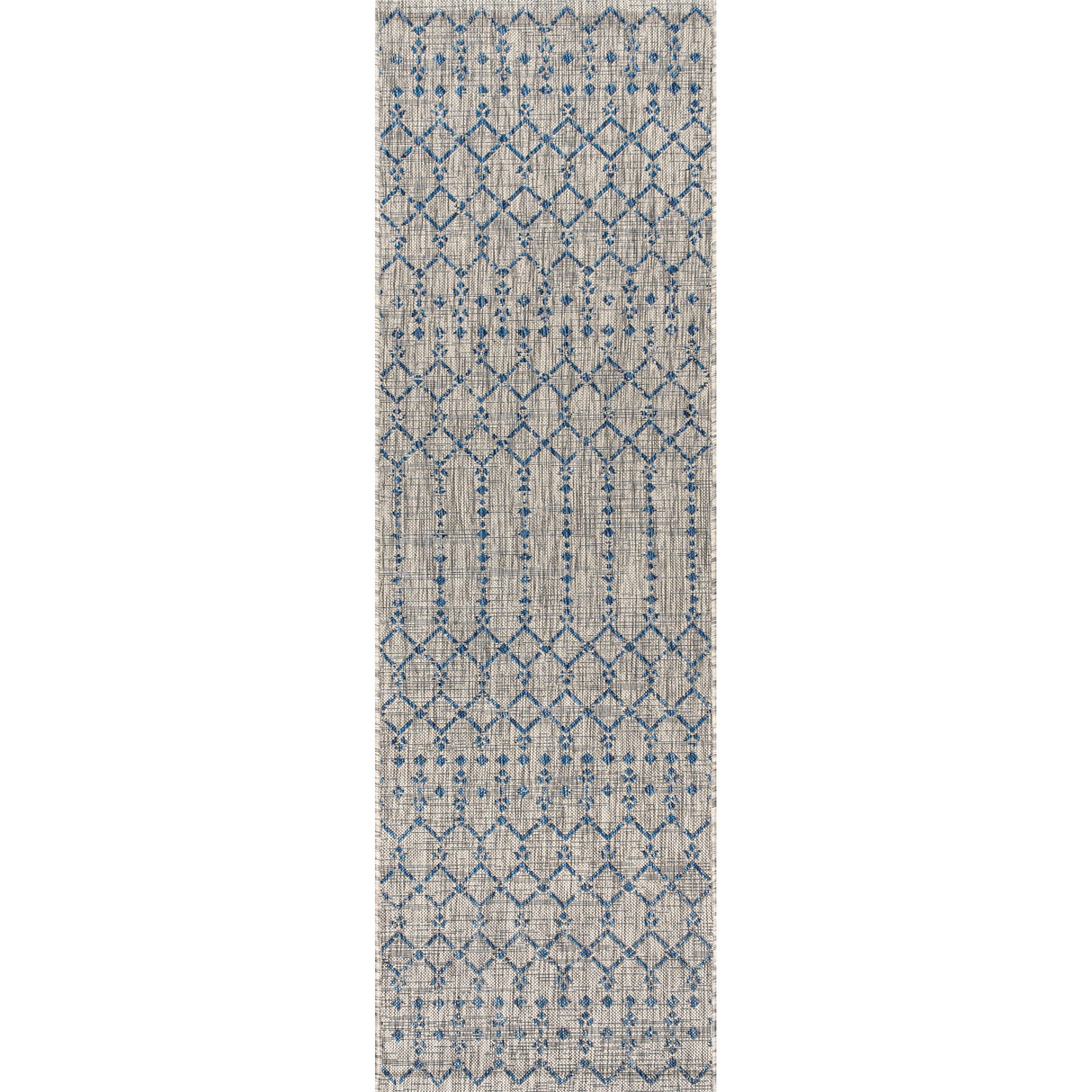Ourika Moroccan Geometric Textured Weave Indoor/Outdoor Runner Rug