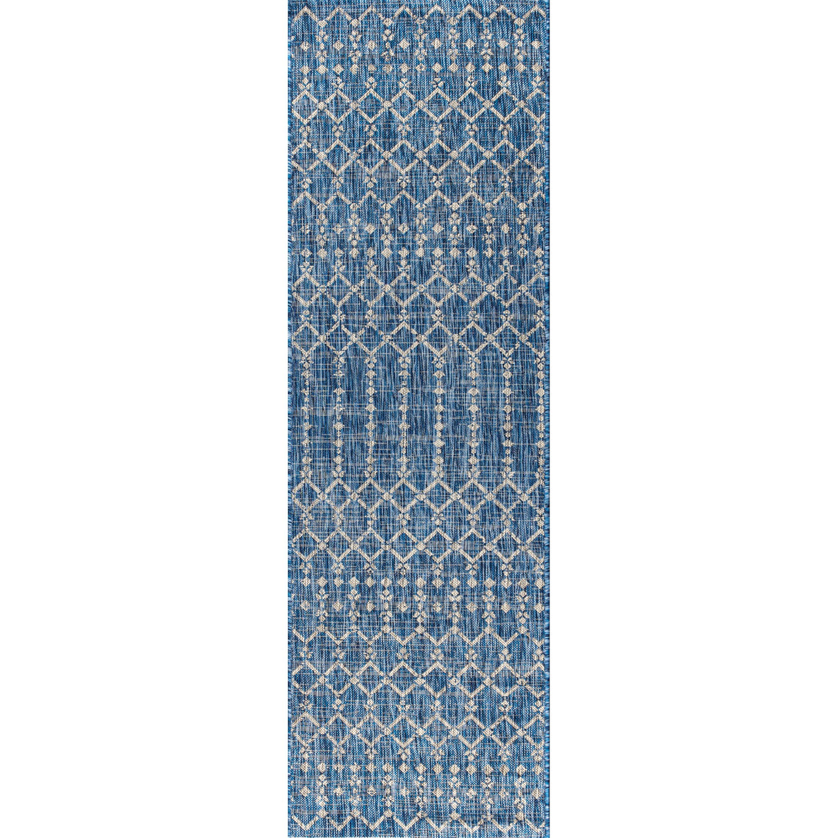 Ourika Moroccan Geometric Textured Weave Indoor/Outdoor Runner Rug