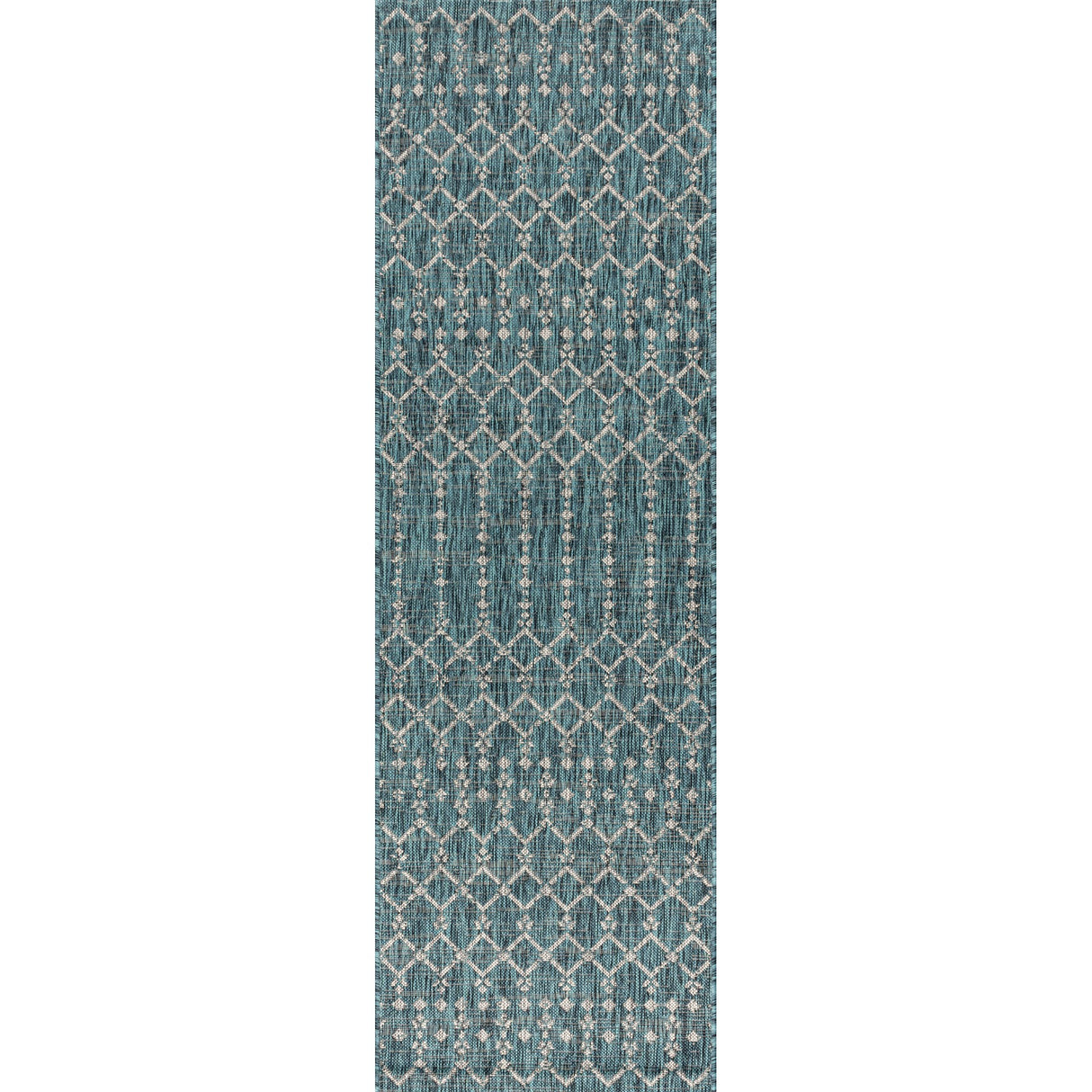 Ourika Moroccan Geometric Textured Weave Indoor/Outdoor Runner Rug