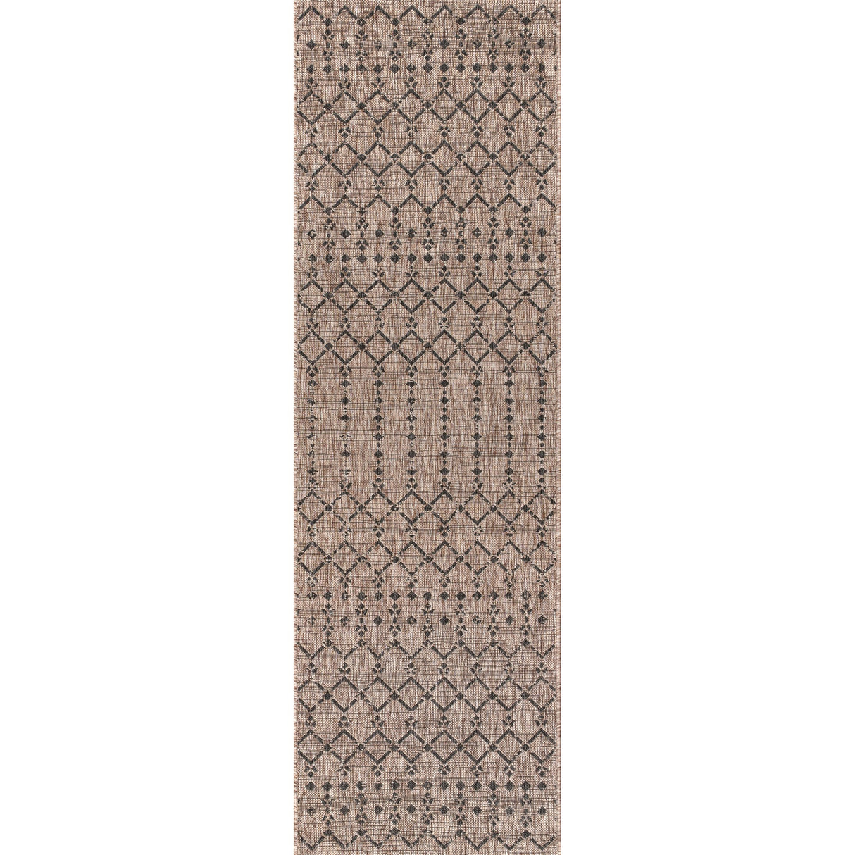 Ourika Moroccan Geometric Textured Weave Indoor/Outdoor Runner Rug
