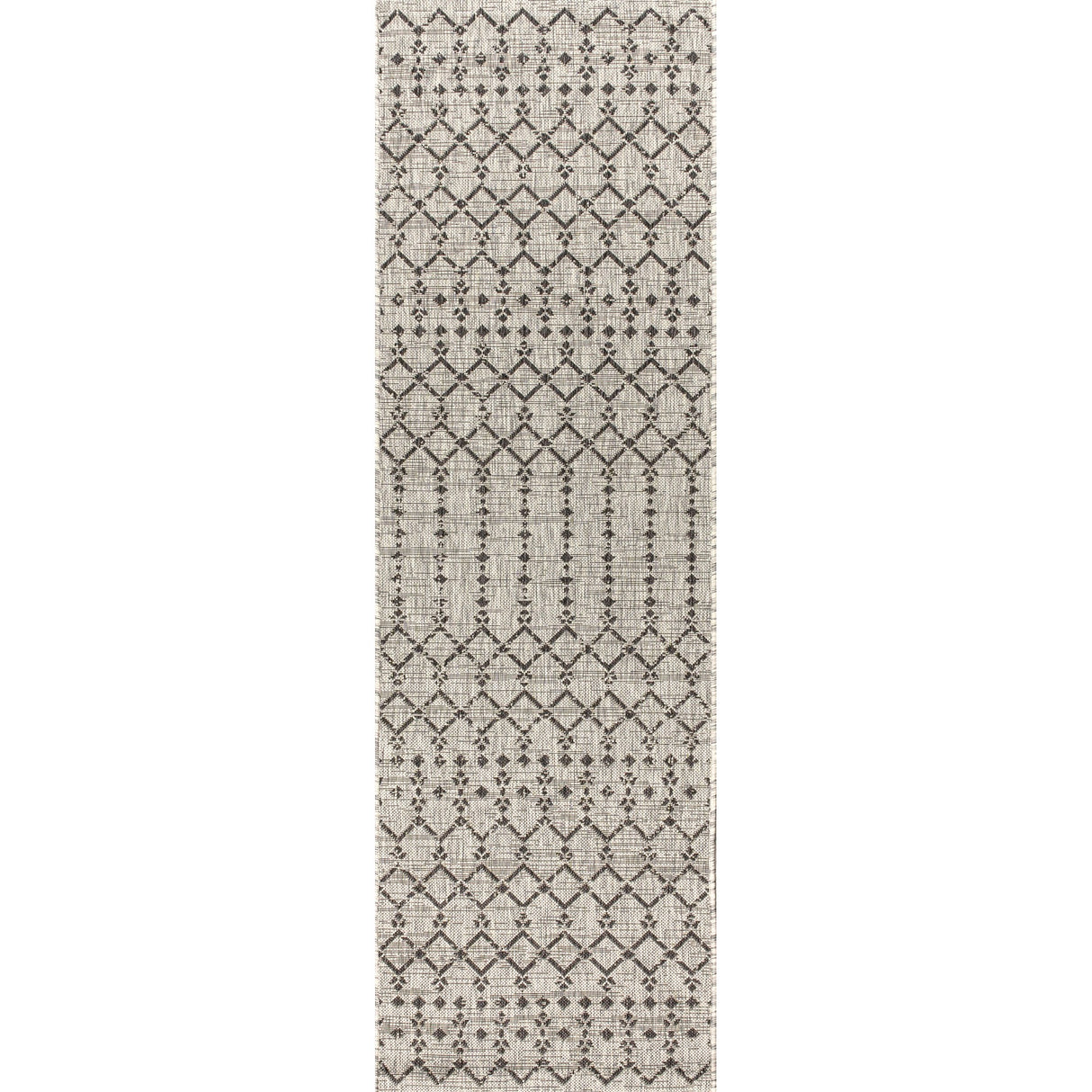 Ourika Moroccan Geometric Textured Weave Indoor/Outdoor Runner Rug