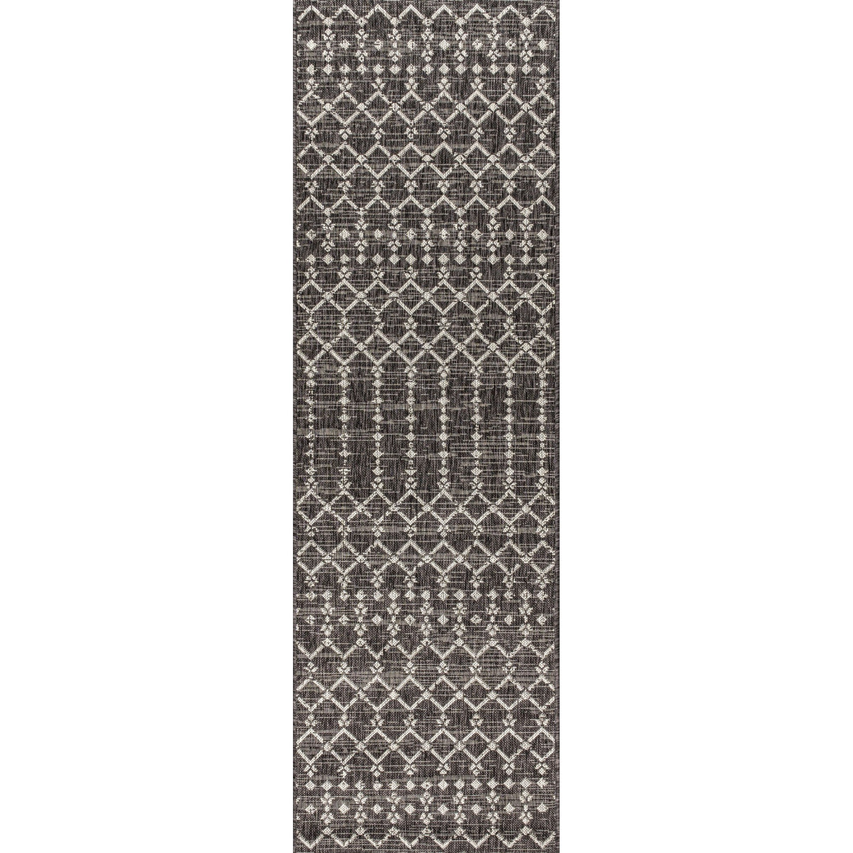 Ourika Moroccan Geometric Textured Weave Indoor/Outdoor Runner Rug