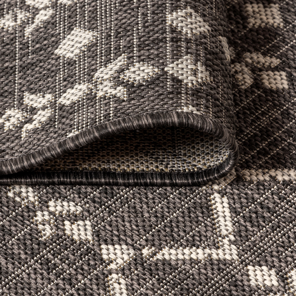 Ourika Moroccan Geometric Textured Weave Indoor/Outdoor Runner Rug