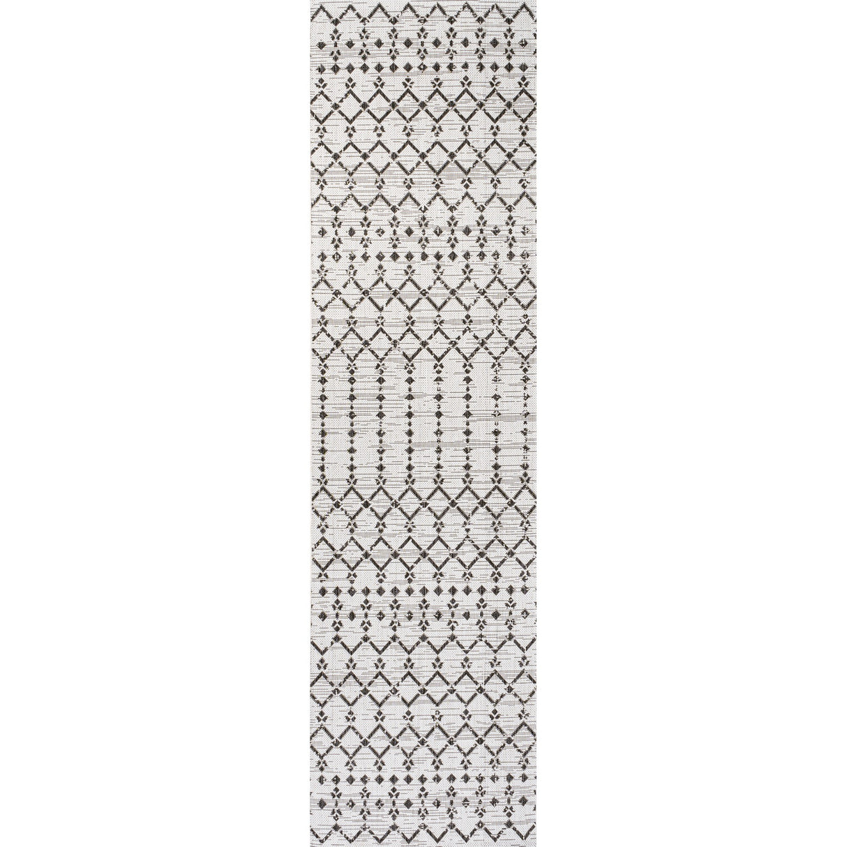 Ourika Moroccan Geometric Textured Weave Indoor/Outdoor Runner Rug