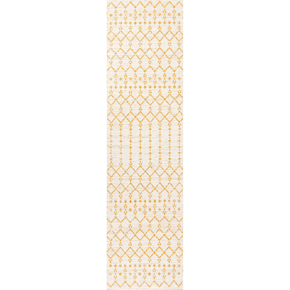 Ourika Moroccan Geometric Textured Weave Indoor/Outdoor Runner Rug