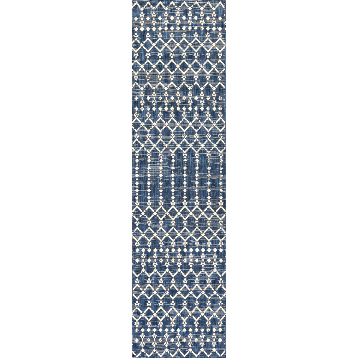 Ourika Moroccan Geometric Textured Weave Indoor/Outdoor Runner Rug