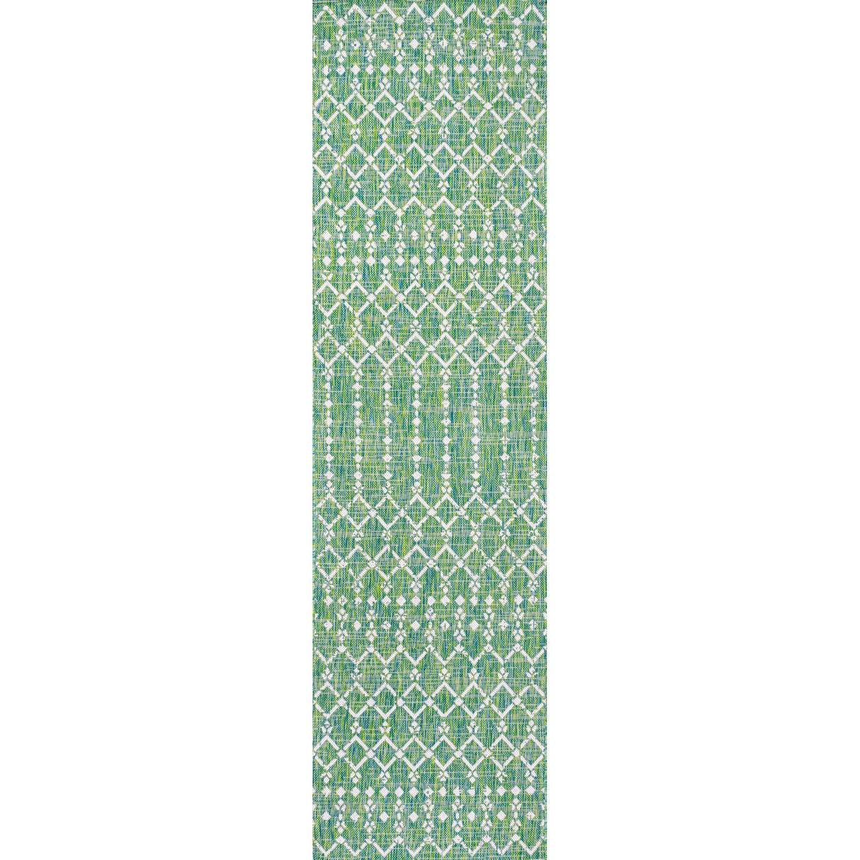 Ourika Moroccan Geometric Textured Weave Indoor/Outdoor Runner Rug