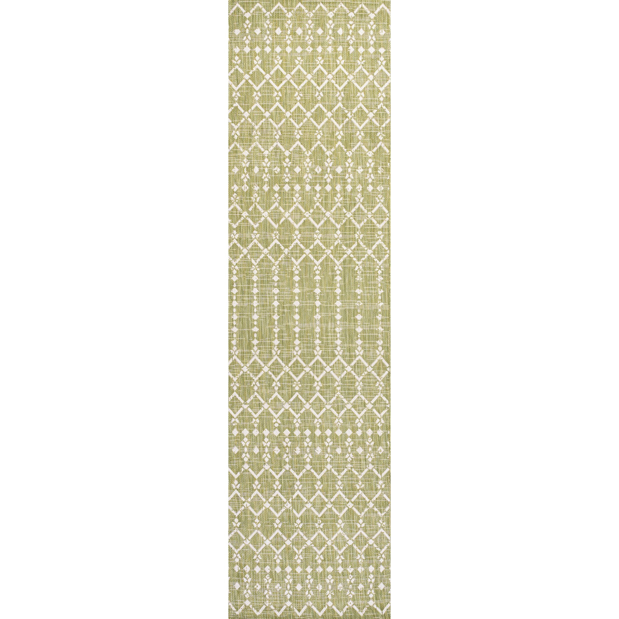 Ourika Moroccan Geometric Textured Weave Indoor/Outdoor Runner Rug