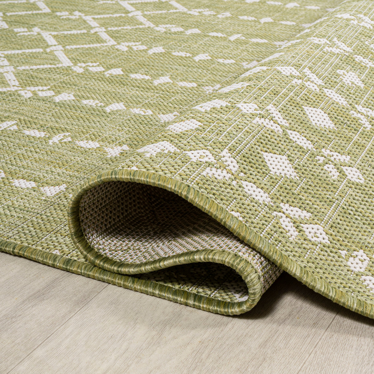 Ourika Moroccan Geometric Textured Weave Indoor/Outdoor Square Area Rug