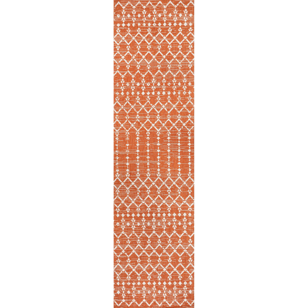 Ourika Moroccan Geometric Textured Weave Indoor/Outdoor Runner Rug