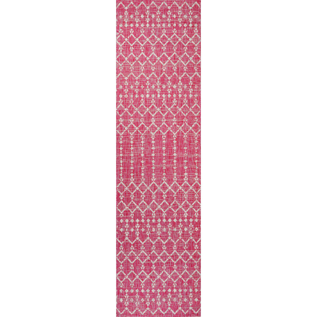 Ourika Moroccan Geometric Textured Weave Indoor/Outdoor Runner Rug