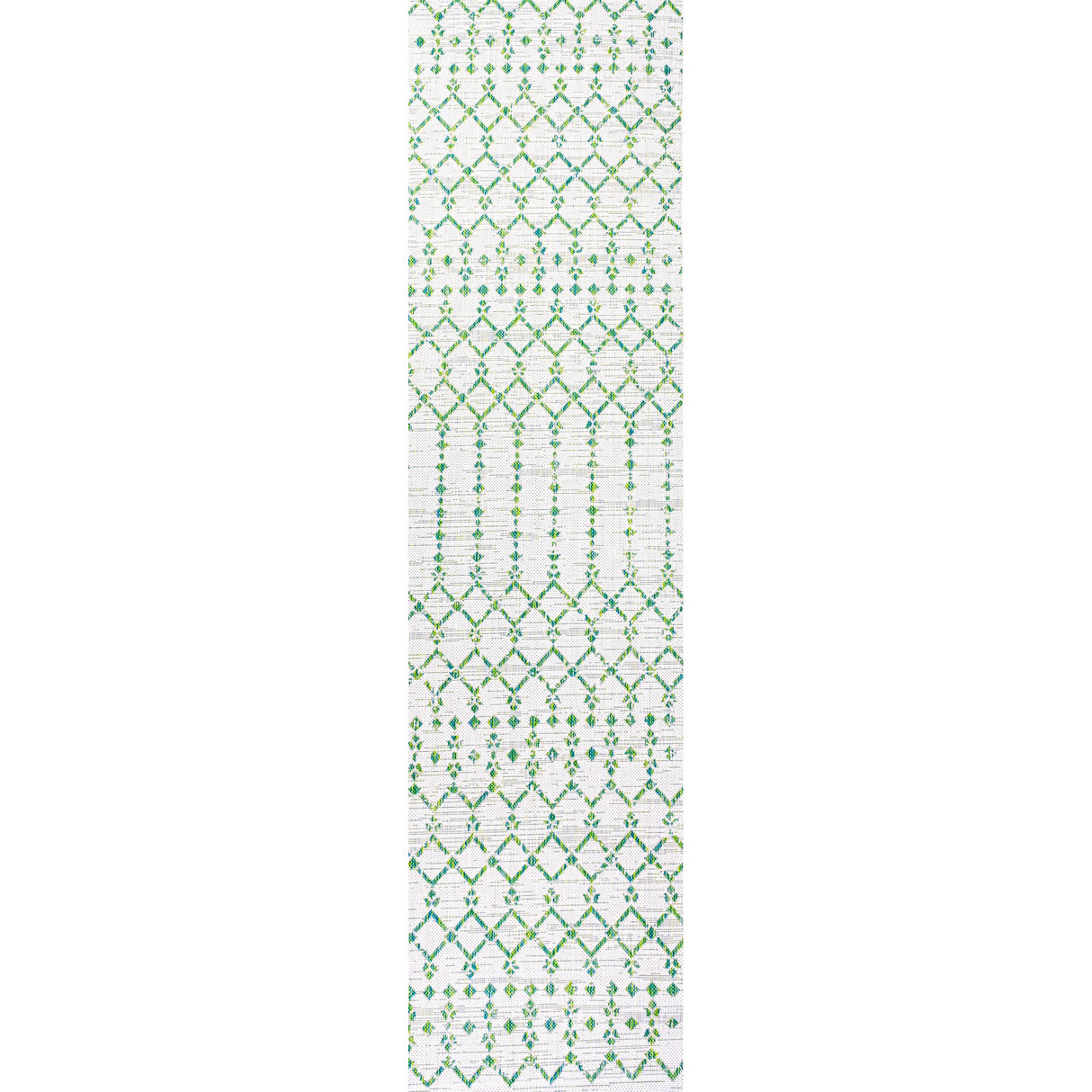 Ourika Moroccan Geometric Textured Weave Indoor/Outdoor Runner Rug