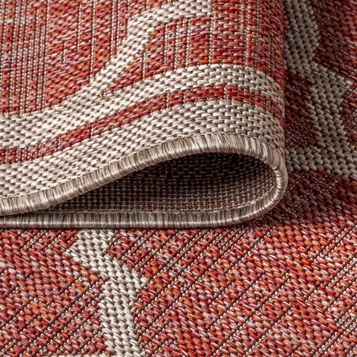 Trebol Moroccan Trellis Textured Weave Indoor/Outdoor Square Area Rug