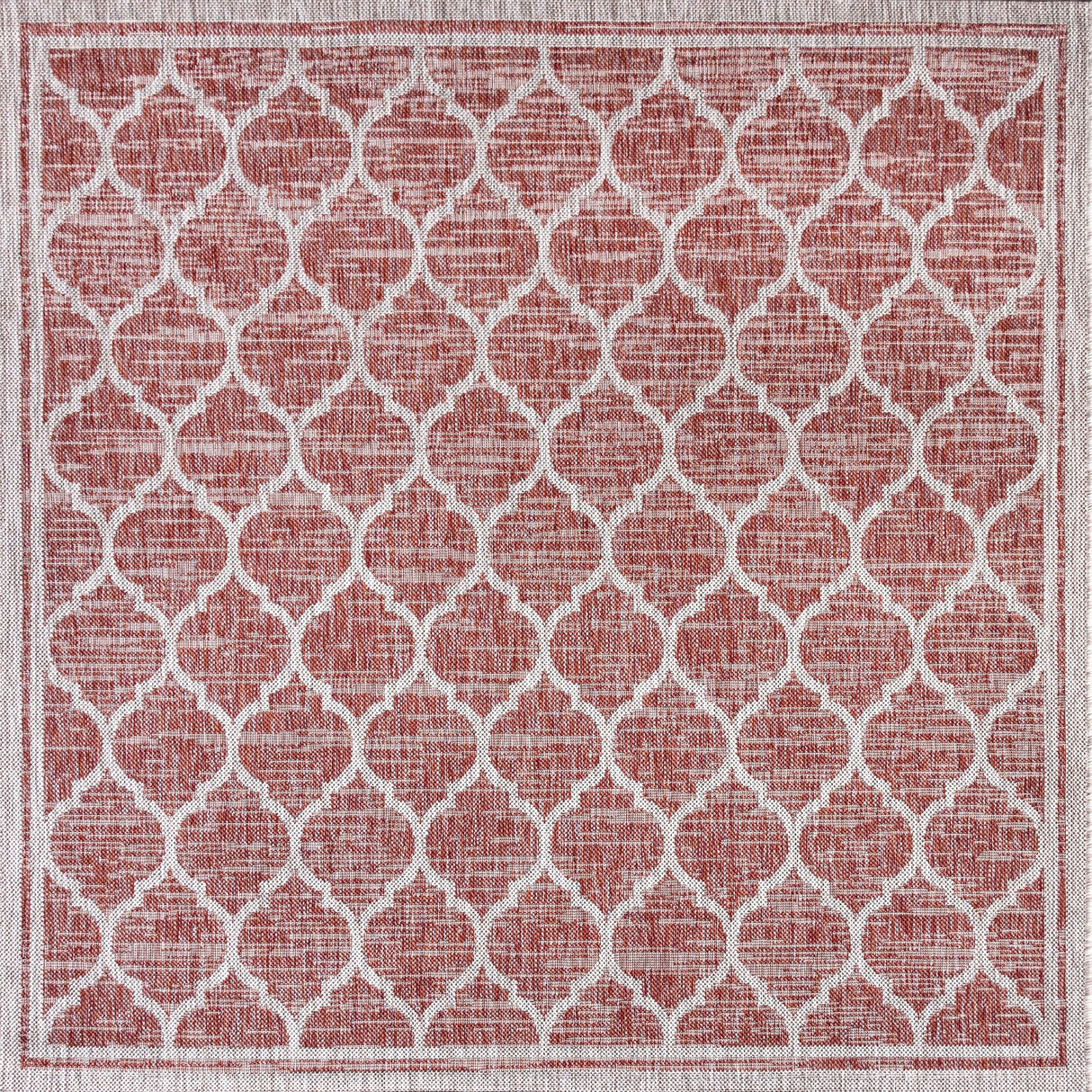 Trebol Moroccan Trellis Textured Weave Indoor/Outdoor Square Area Rug
