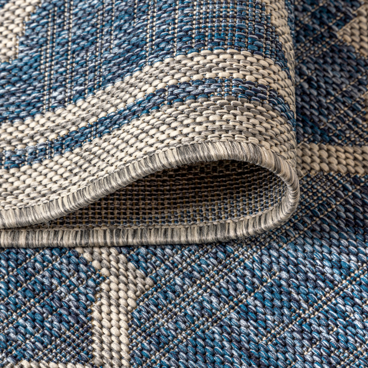 Trebol Moroccan Trellis Textured Weave Indoor/Outdoor Square Area Rug