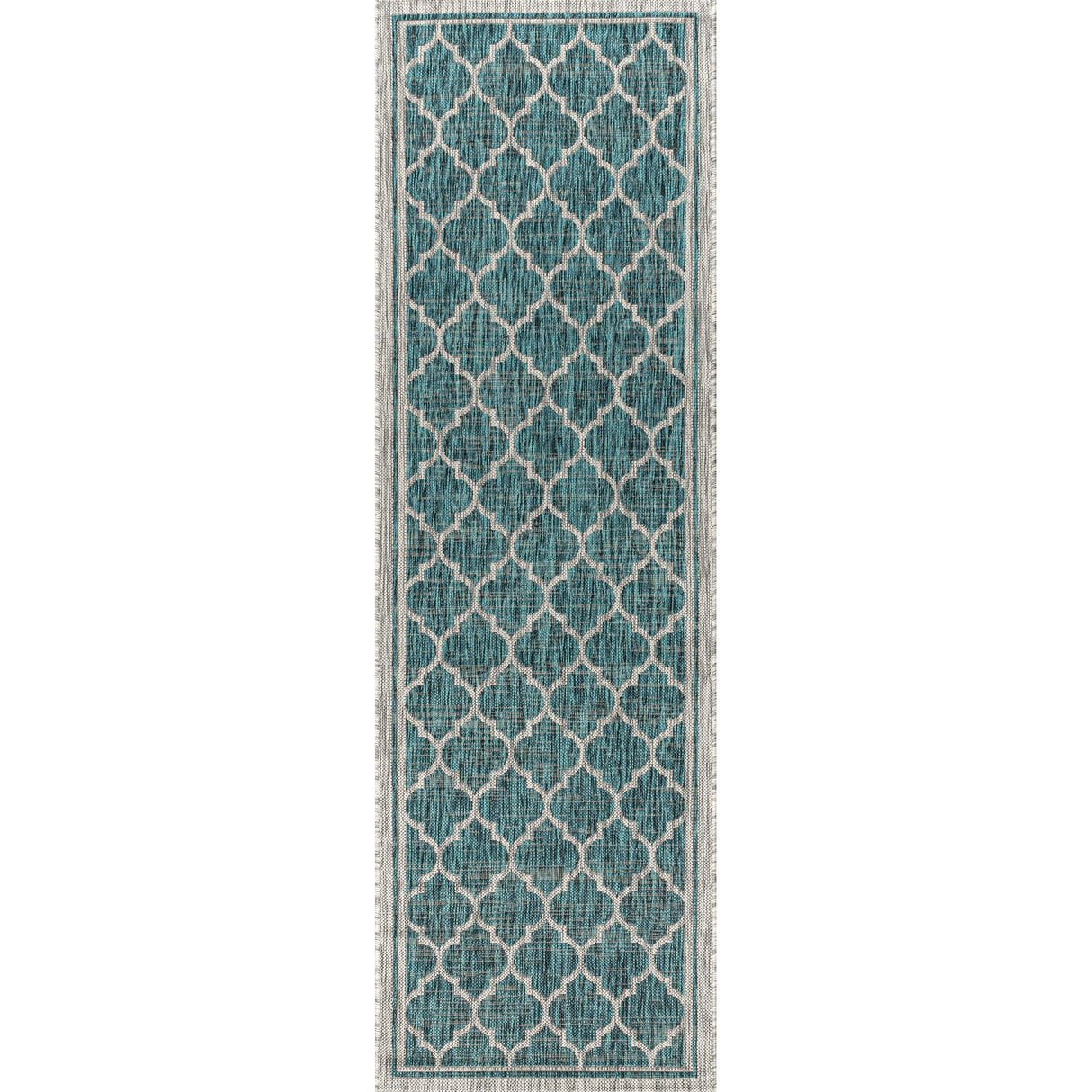 Trebol Moroccan Trellis Textured Weave Indoor/Outdoor Runner Rug