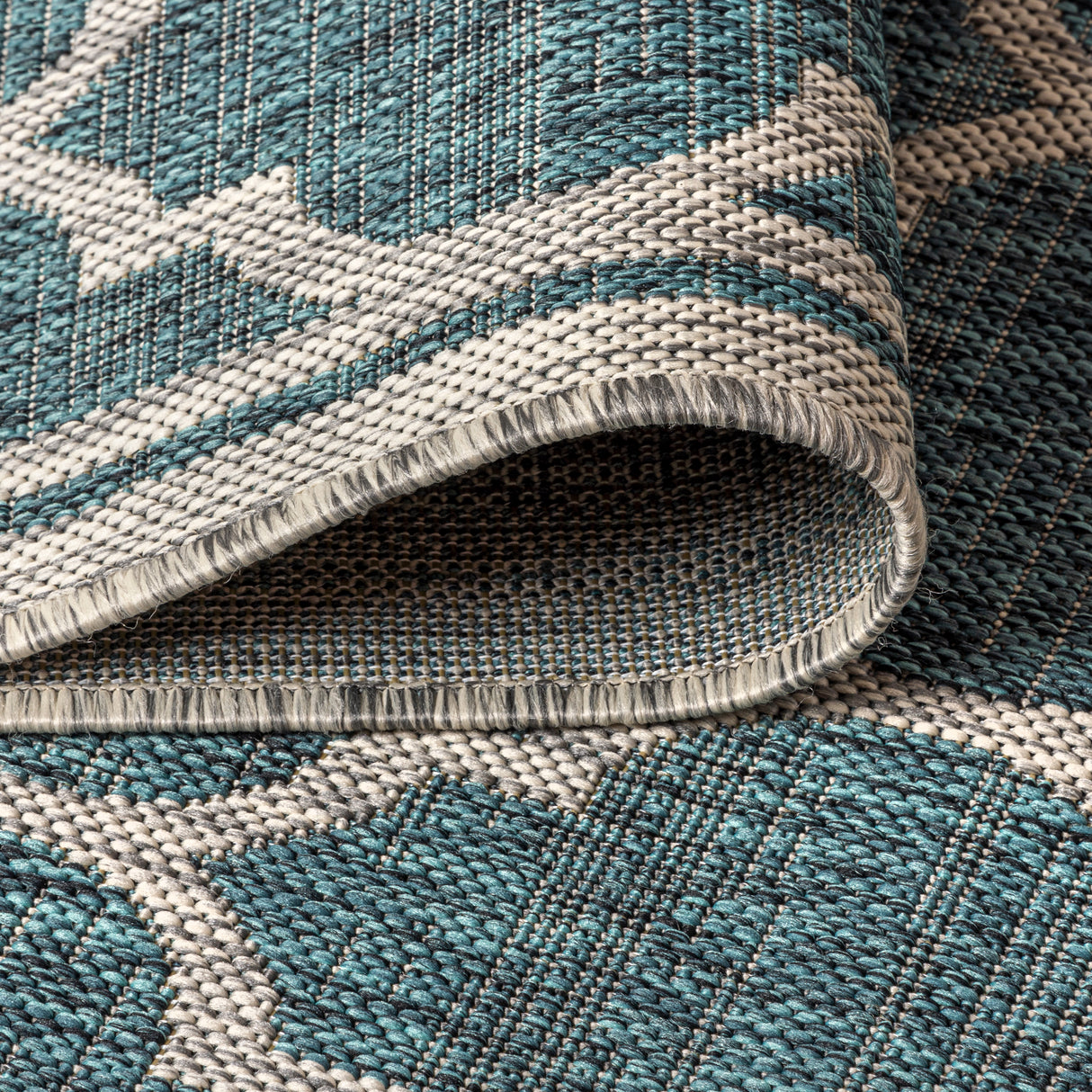 Trebol Moroccan Trellis Textured Weave Indoor/Outdoor Runner Rug