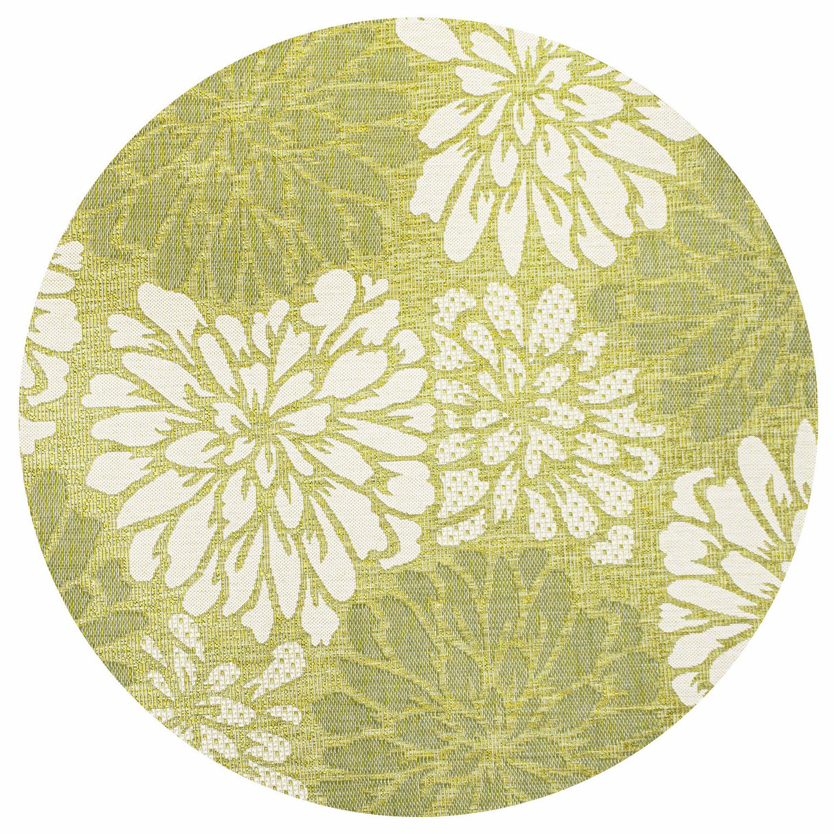 Zinnia Modern Floral Textured Indoor/Outdoor Round Area Rug