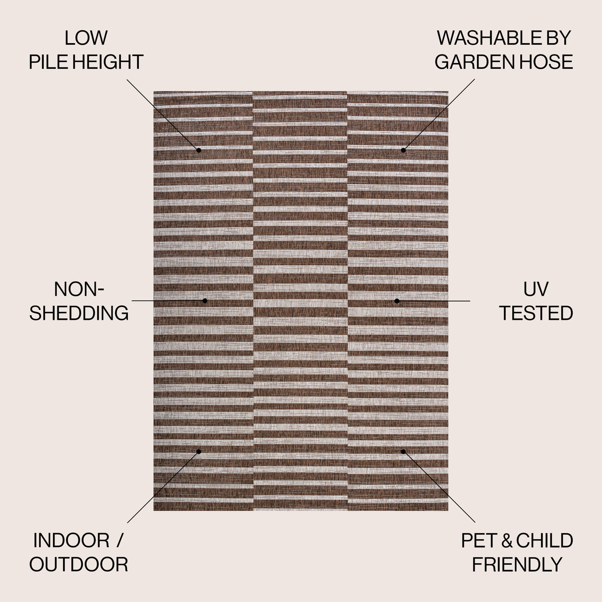 Sukie Modern Offset Stripe Indoor/Outdoor Area Rug