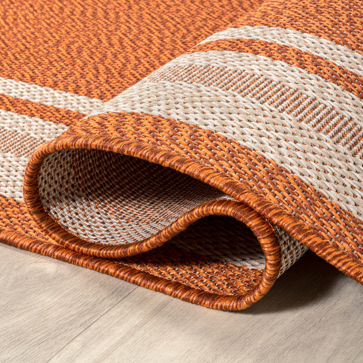 James Modern Border Stripe Indoor/Outdoor Runner Rug