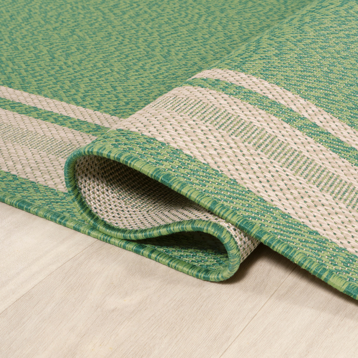 James Modern Border Stripe Indoor/Outdoor Runner Rug