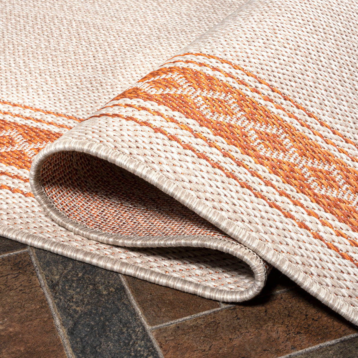 Lucia Classic Diamond Border Indoor/Outdoor Runner Rug