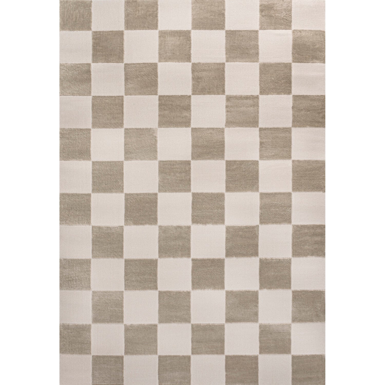 Thea Modern Geometric Checkerboard High-Low Area Rug