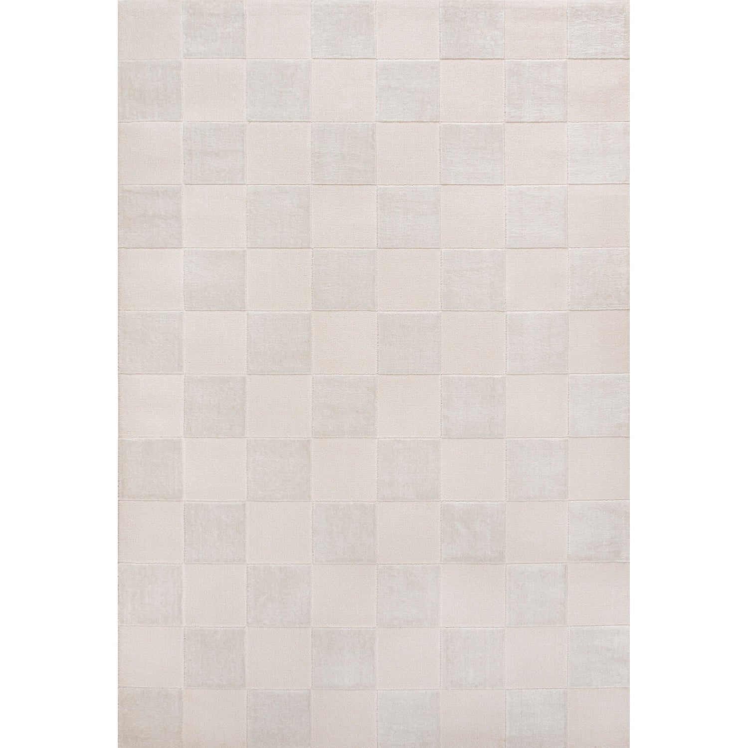 Thea Modern Geometric Checkerboard High-Low Area Rug