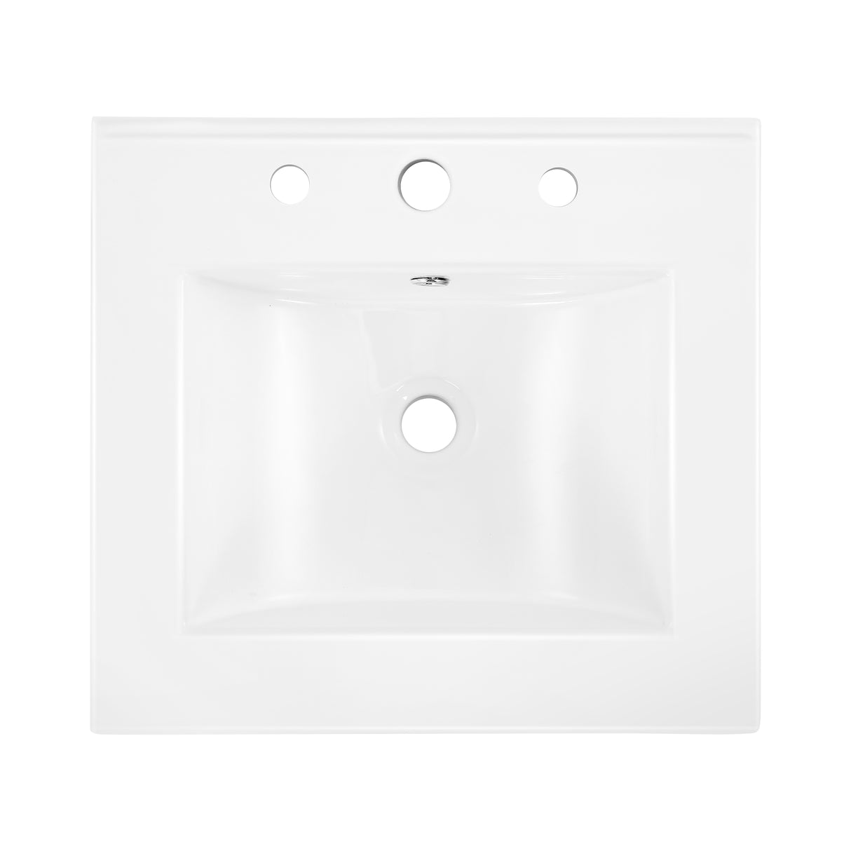 Ancillary 3-Hole Classic Contemporary Rectangular Ceramic Single Sink Basin Vanity Top
