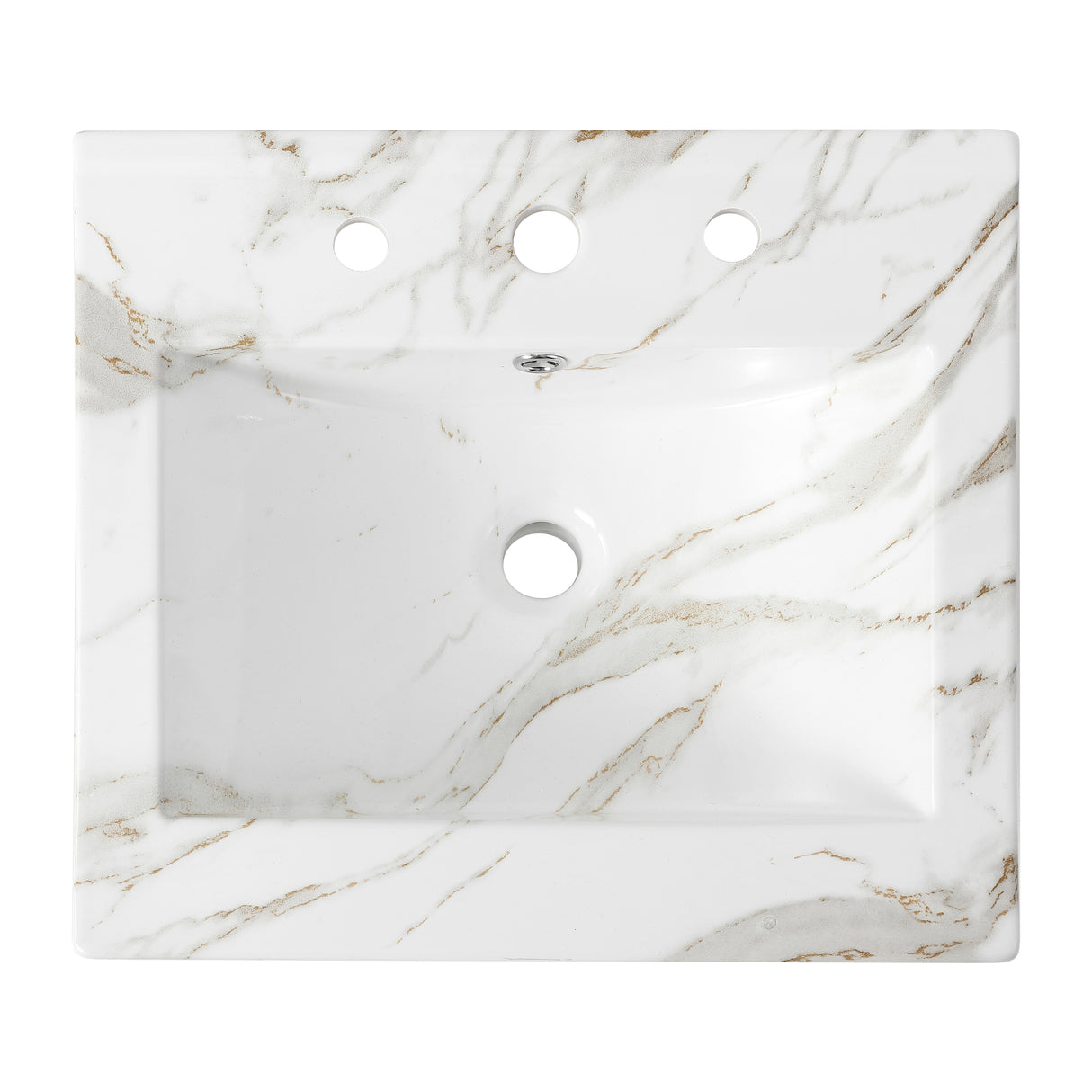 Ancillary 3-Hole Classic Contemporary Rectangular Ceramic Single Sink Basin Vanity Top