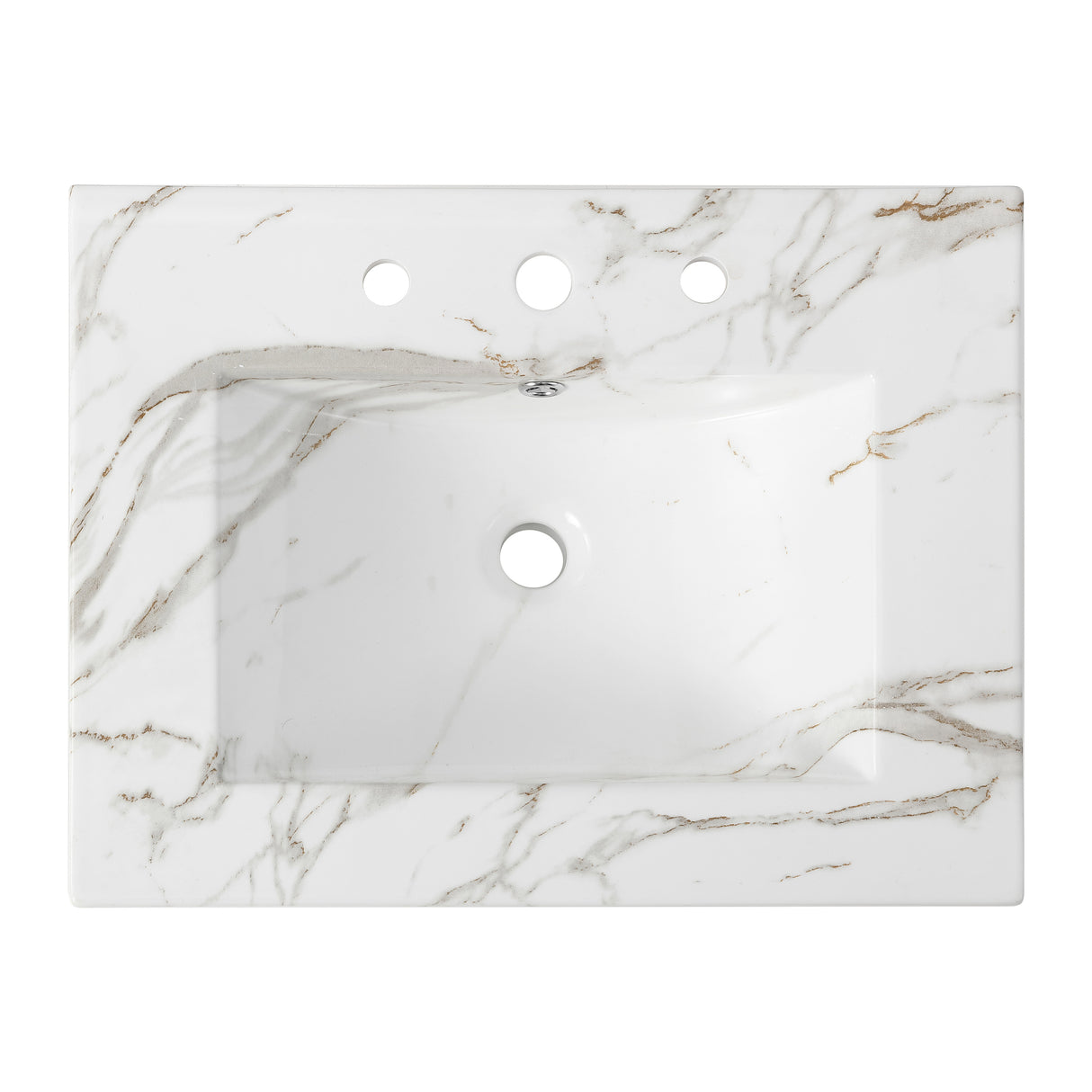 Ancillary 3-Hole Classic Contemporary Rectangular Ceramic Single Sink Basin Vanity Top