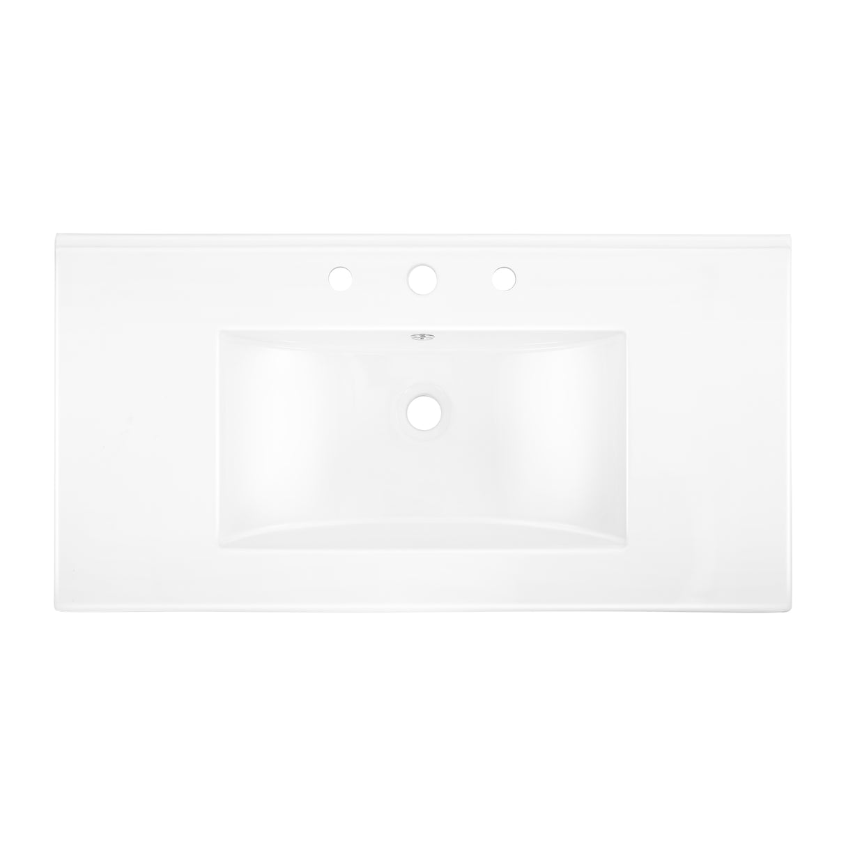 Ancillary 3-Hole Classic Contemporary Rectangular Ceramic Single Sink Basin Vanity Top