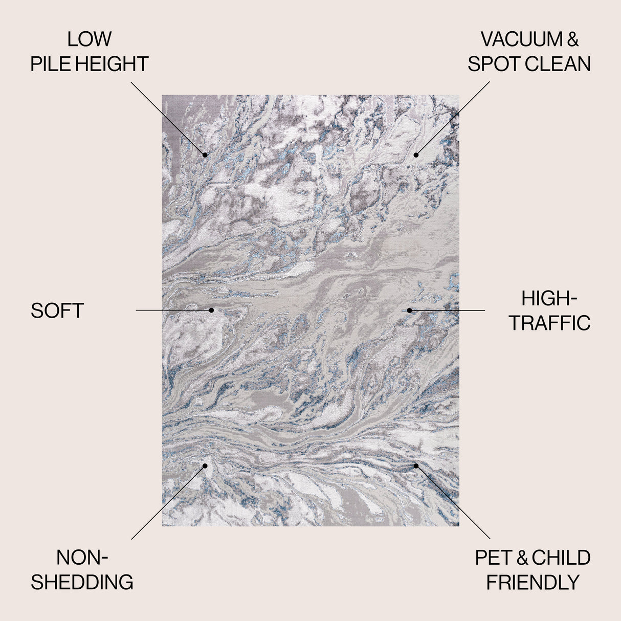 Swirl Chic Marbled Abstract Area Rug