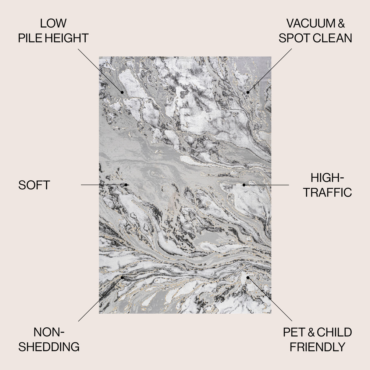 Swirl Chic Marbled Abstract Area Rug