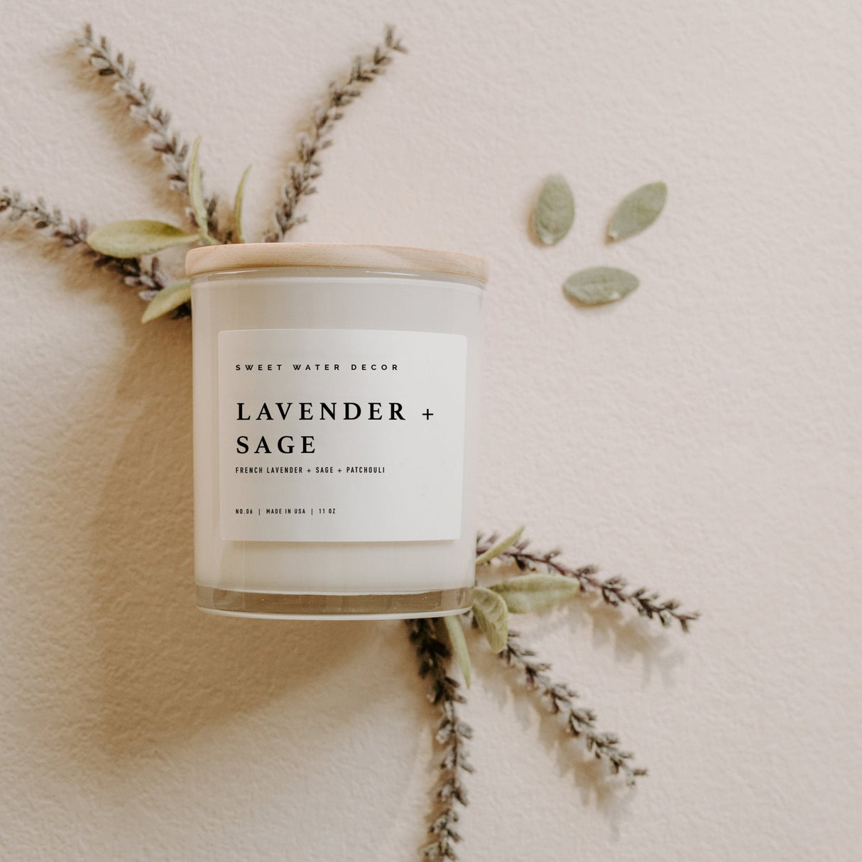 Lavender-and-Sage-Soy-Candle-White-Jar-11-oz-Candles