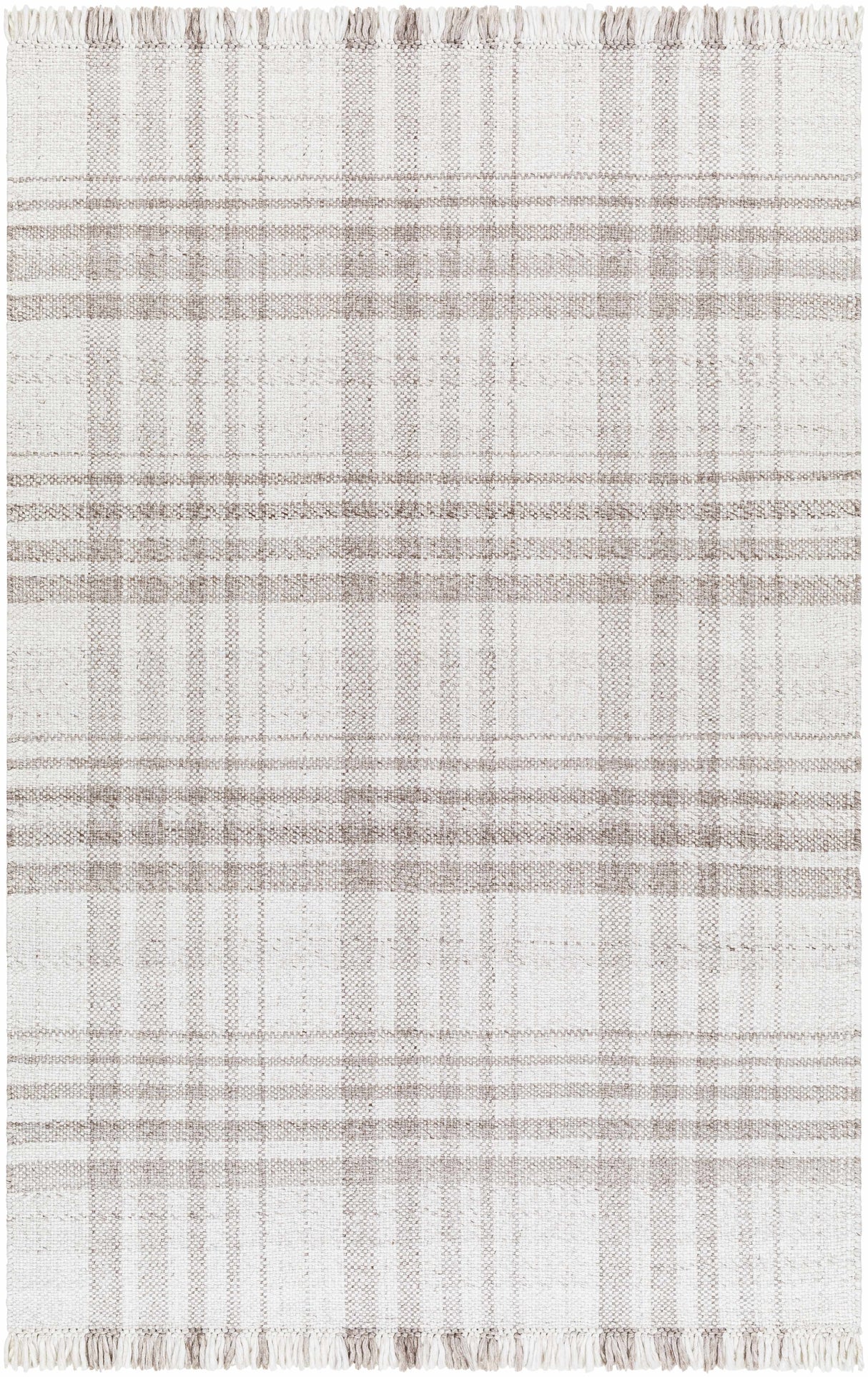 Inara Light Brown Plaid Hand Woven Area Rug