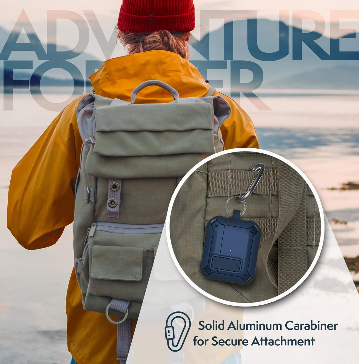 Compatible with Airpods Case 3rd Generation, Rugged Full-Body Protective Carrying Case with Keychain (Airpod 3 2021) Blue