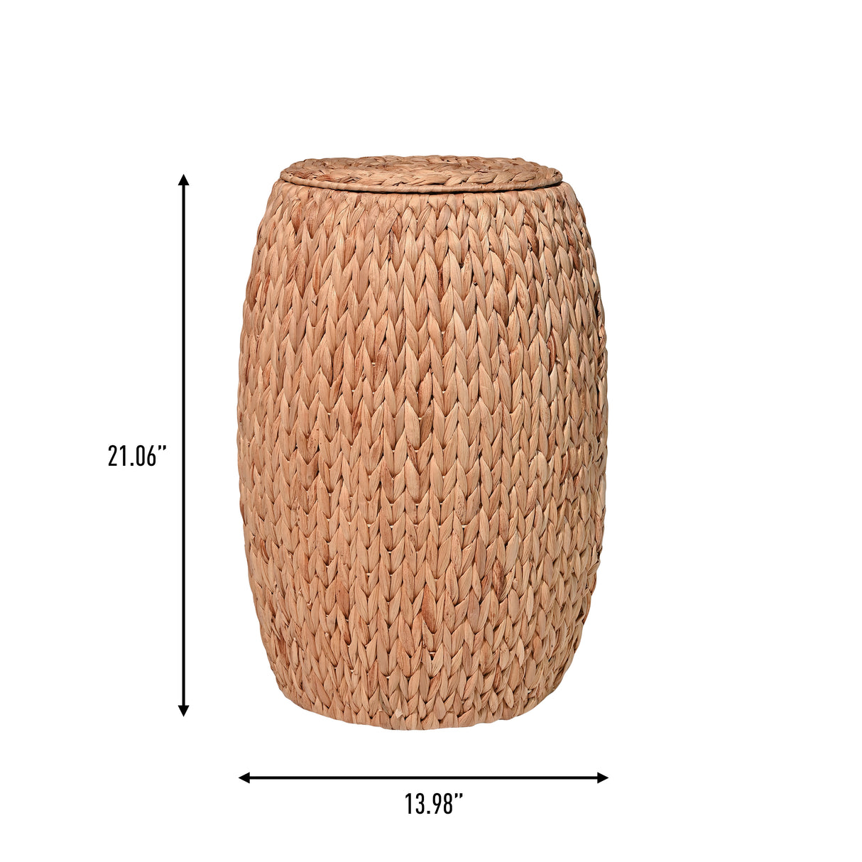 Colt Coastal Bohemian Handwoven Hyacinth Barrel Storage Stool with Lid