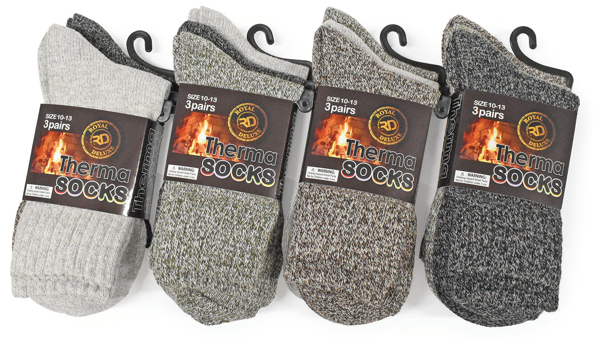 6-Pack Men’s Thermal Socks Size 10-13