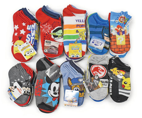20-Pairs-Licensed-Assorted-Kids'-No-Show-Socks-Socks