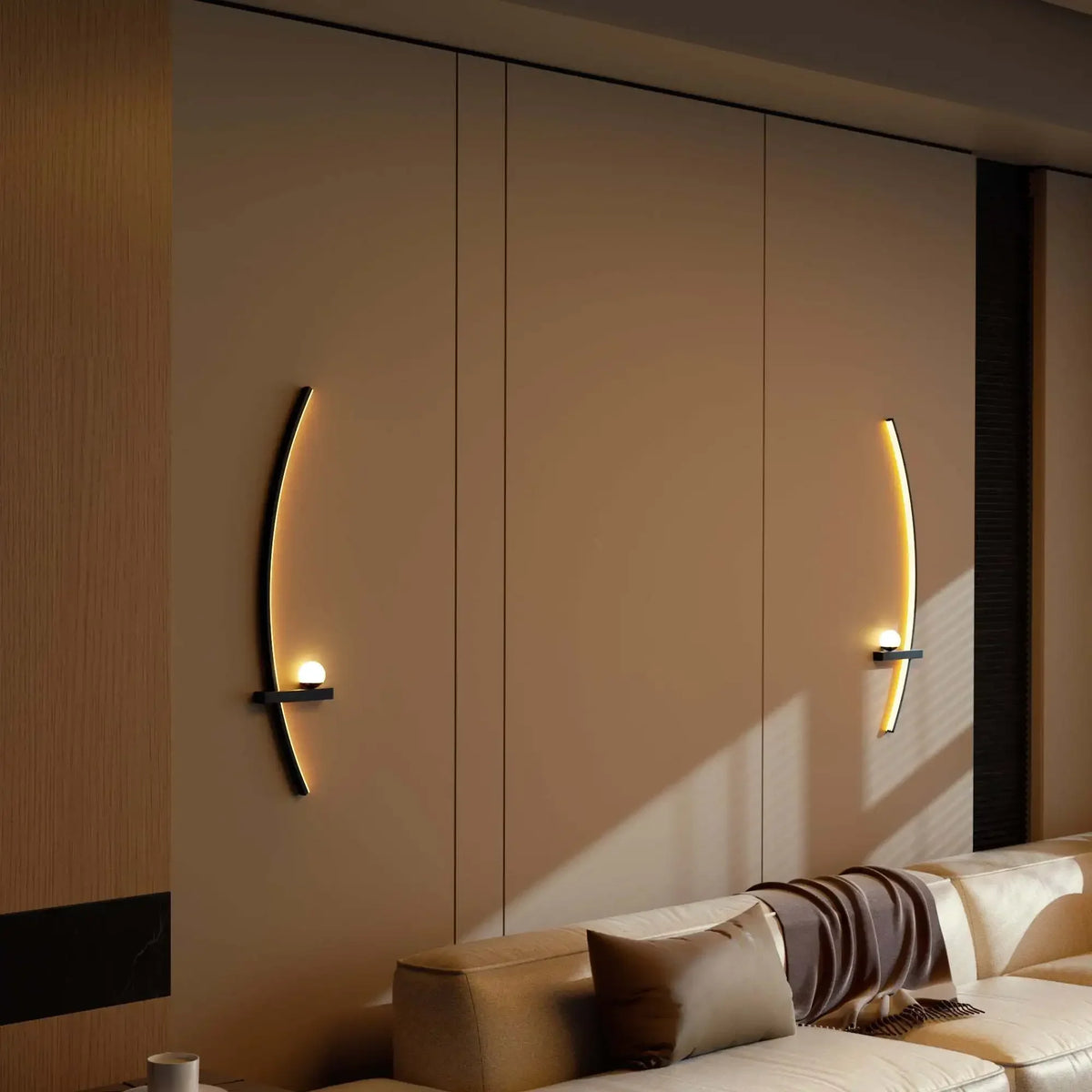 2pcs Modern Adjustable LED Wall Sconce 31.5" Arched Bedside Lamp 3000K Warm Glow