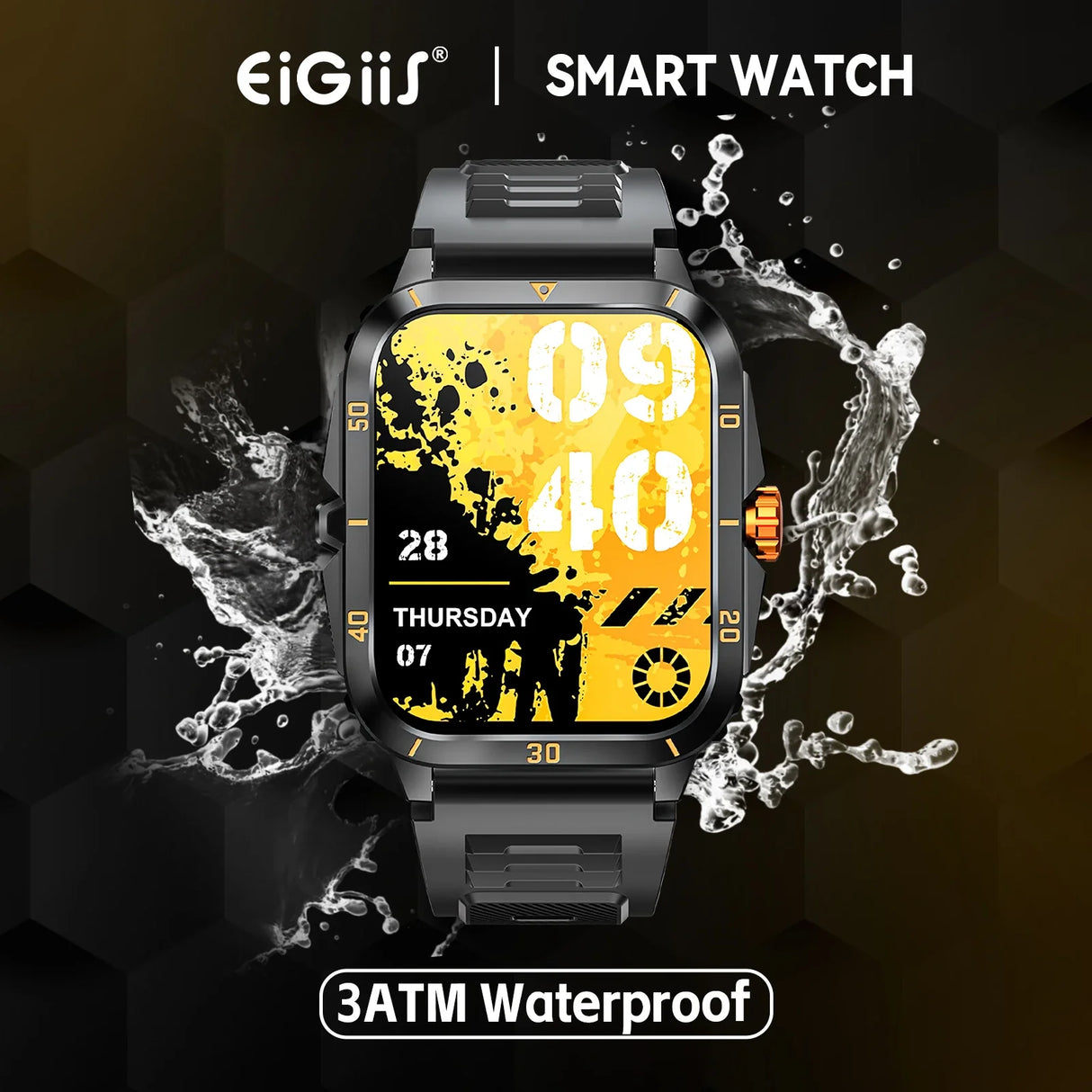 Men’s Smart Watch 3ATM Waterproof with Heart Rate, Blood Pressure & 100+ Sport Modes