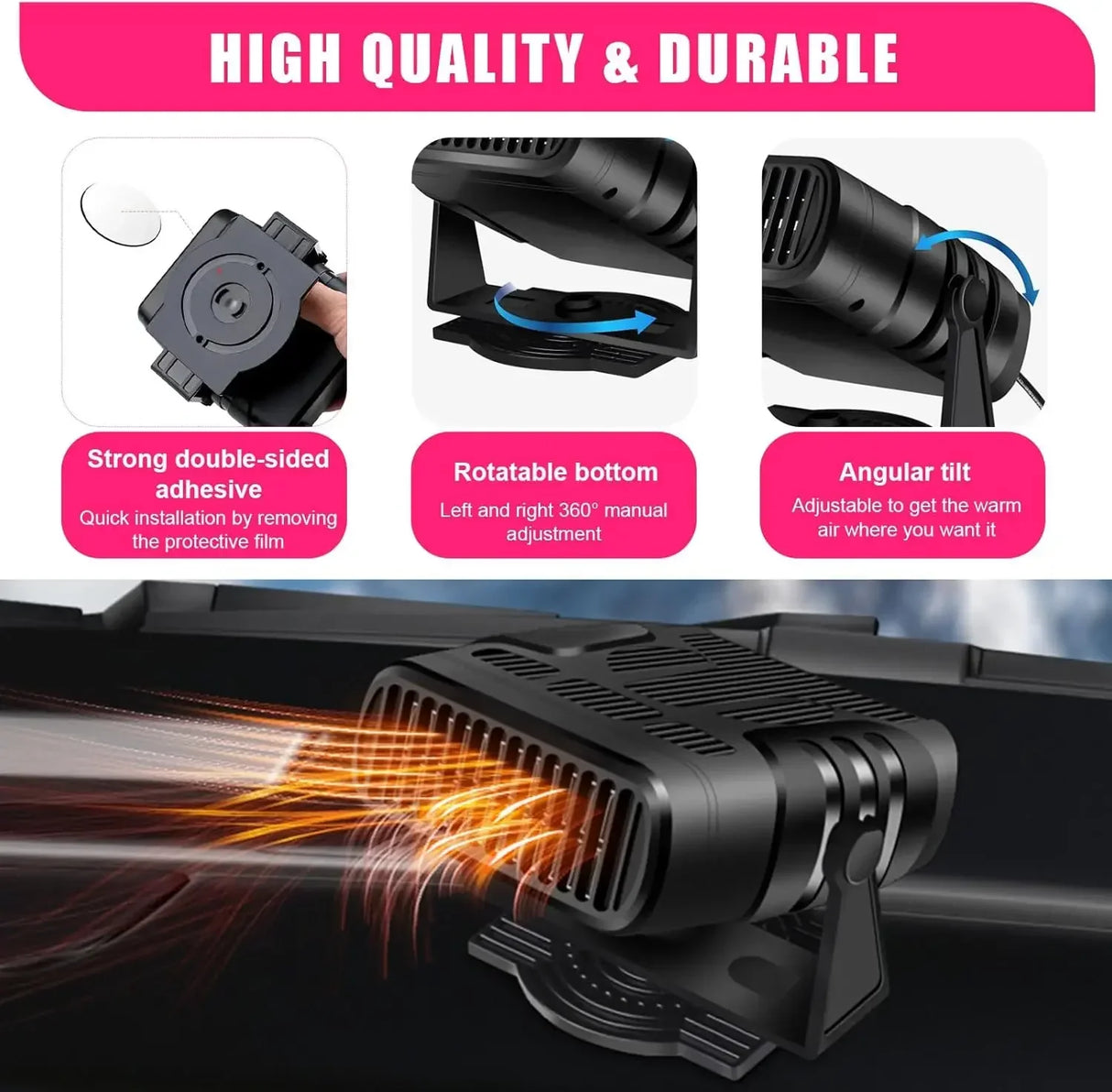 2025 Car Heater – Portable Windshield Defroster & Defogger 12V/24V Auto Dryer