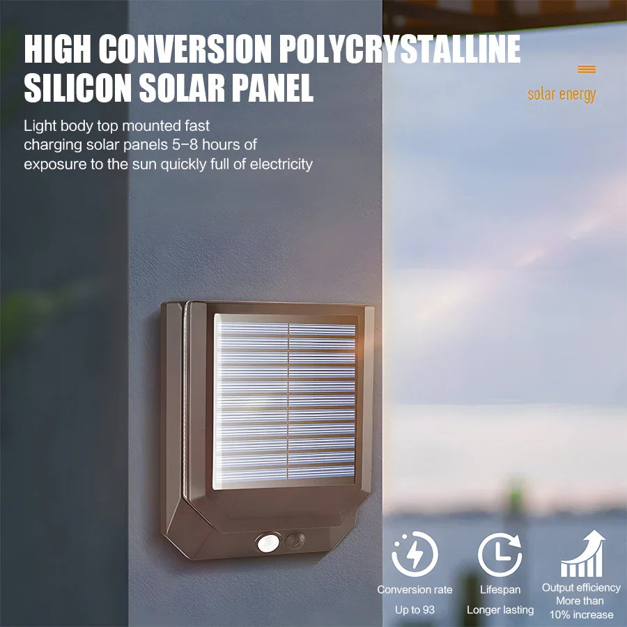 Solar Motion Sensor Wall Light – Outdoor LED IP65 Security Light for Patio/Garage