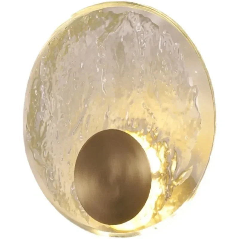 Luxury Copper Crystal Wall Lamp Modern Bedside Sconce Living Room Decor